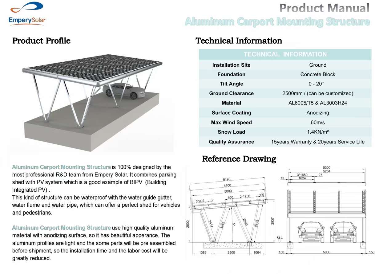 New design of Aluminum Carport for home or commercial use